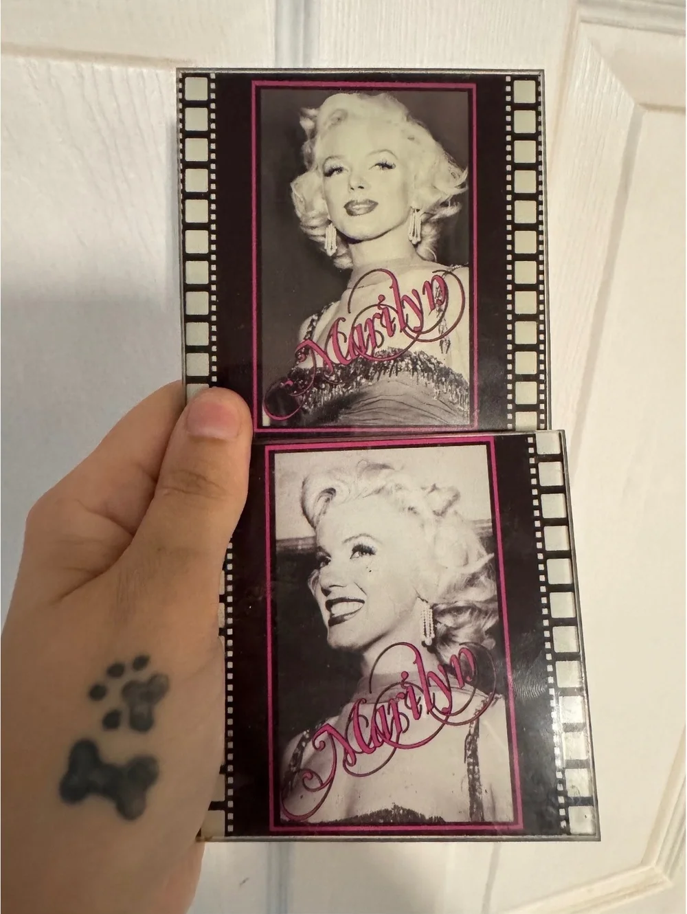 Vintage Marilyn Monroe Film Strip Glass Coasters Set of 4
